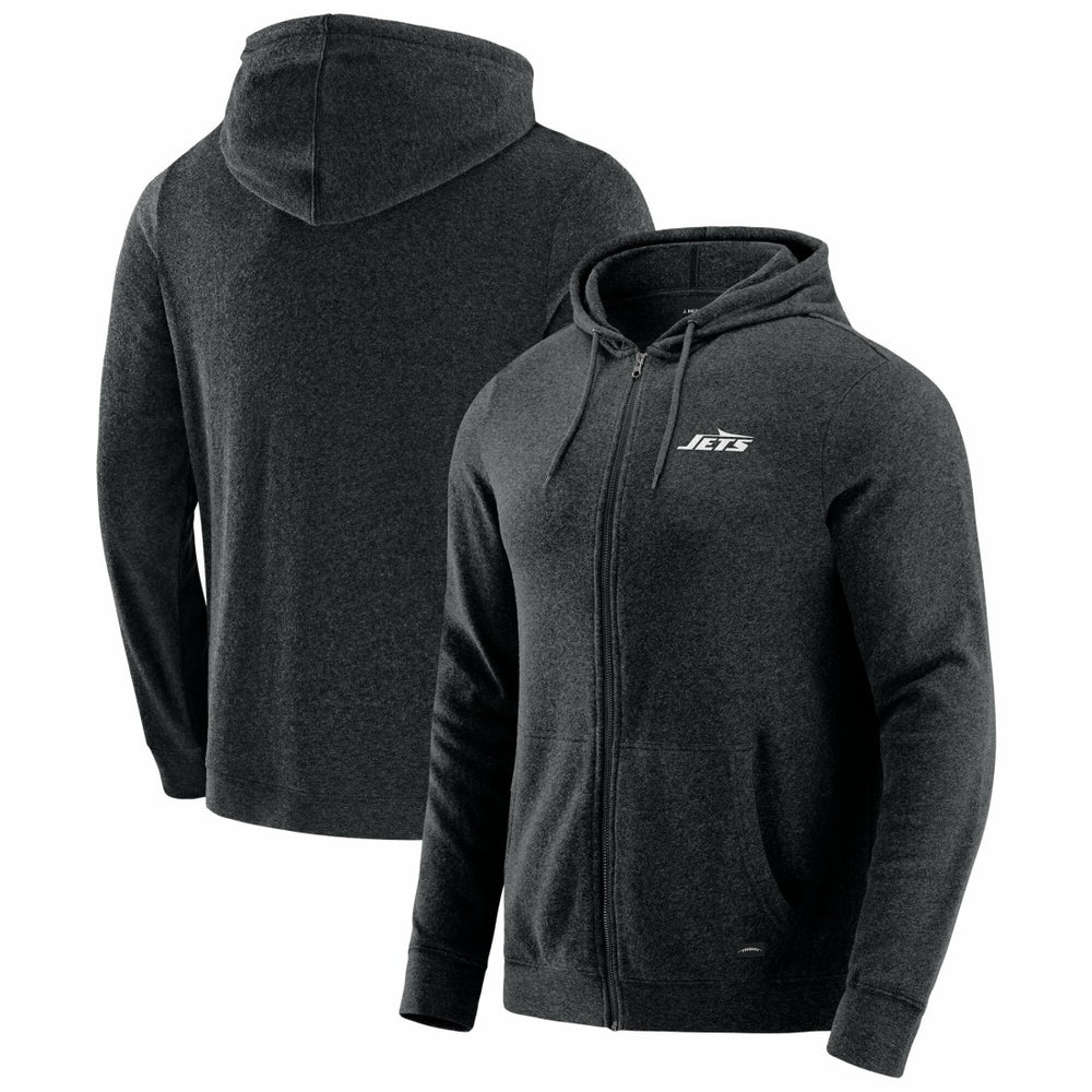 New York Jets J. Palmer Players Lounge Tri-Blend Full-Zip Hoodie - Dark Heather Gray - NFL