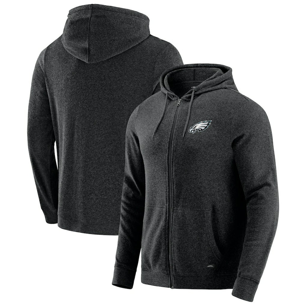 Philadelphia Eagles J. Palmer Players Lounge Tri-Blend Full-Zip Hoodie - Dark Heather Gray - NFL