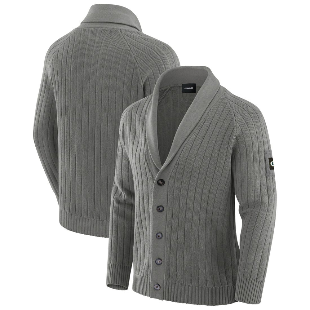 Green Bay Packers J. Palmer The Playmaker Cardigan Raglan Sweater - Graphite - NFL