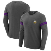 Minnesota Vikings J. Palmer Players Lounge Raglan Tri-Blend Sweatshirt - Dark Heather Gray - NFL