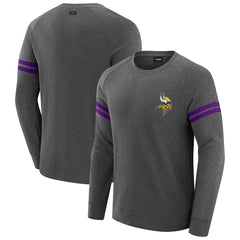 Minnesota Vikings J. Palmer Players Lounge Raglan Tri-Blend Sweatshirt - Dark Heather Gray - NFL