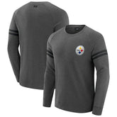 Pittsburgh Steelers J. Palmer Players Lounge Raglan Tri-Blend Sweatshirt - Dark Heather Gray - NFL