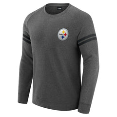 Pittsburgh Steelers J. Palmer Players Lounge Raglan Tri-Blend Sweatshirt - Dark Heather Gray - NFL