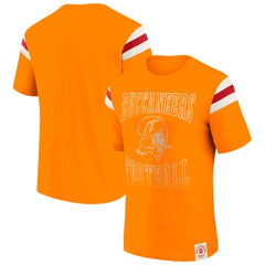 Tampa Bay Buccaneers Darius Rucker Collection Distressed Throwback Shoulder Stripe T-Shirt - Orange - Fanatics