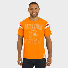 Tampa Bay Buccaneers Darius Rucker Collection Distressed Throwback Shoulder Stripe T-Shirt - Orange - Fanatics