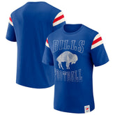 Buffalo Bills Darius Rucker Collection Distressed Throwback Shoulder Stripe T-Shirt - Royal - Fanatics
