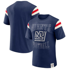New York Giants Darius Rucker Collection Distressed Throwback Shoulder Stripe T-Shirt - Royal - Fanatics