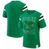 Philadelphia Eagles Darius Rucker Collection Distressed Throwback Shoulder Stripe T-Shirt - Kelly Green - Fanatics