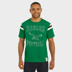 Philadelphia Eagles Darius Rucker Collection Distressed Throwback Shoulder Stripe T-Shirt - Kelly Green - Fanatics