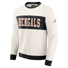 Cincinnati Bengals Darius Rucker Collection Colorblock Pullover Sweatshirt - Cream - Fanatics