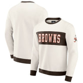 Cleveland Browns Darius Rucker Collection Colorblock Pullover Sweatshirt - Cream - Fanatics