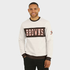 Cleveland Browns Darius Rucker Collection Colorblock Pullover Sweatshirt - Cream - Fanatics