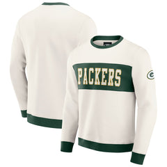 Green Bay Packers Darius Rucker Collection Colorblock Pullover Sweatshirt - Cream - Fanatics