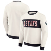 Houston Texans Darius Rucker Collection Colorblock Pullover Sweatshirt - Cream - Fanatics