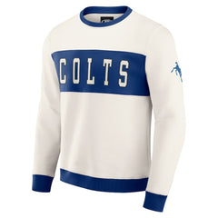 Indianapolis Colts Darius Rucker Collection Colorblock Pullover Sweatshirt - Cream - Fanatics