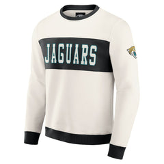 Jacksonville Jaguars Darius Rucker Collection Colorblock Pullover Sweatshirt - Cream - Fanatics