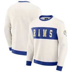 Los Angeles Rams Darius Rucker Collection Colorblock Pullover Sweatshirt - Cream - Fanatics