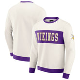 Minnesota Vikings Darius Rucker Collection Colorblock Pullover Sweatshirt - Cream - Fanatics