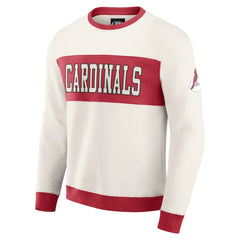 Arizona Cardinals Darius Rucker Collection Colorblock Pullover Sweatshirt - Cream - Fanatics