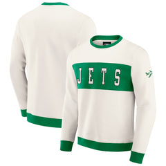 New York Jets Darius Rucker Collection Colorblock Pullover Sweatshirt - Cream - Fanatics