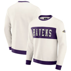Baltimore Ravens Darius Rucker Collection Colorblock Pullover Sweatshirt - Cream - Fanatics