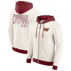 Washington Commanders Darius Rucker Collection Distressed Graphics Full-Zip Hoodie - Cream - Fanatics