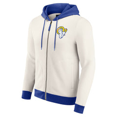 Los Angeles Rams Darius Rucker Collection Distressed Graphics Full-Zip Hoodie - Cream - Fanatics