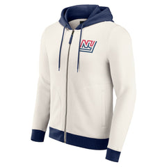New York Giants Darius Rucker Collection Distressed Graphics Full-Zip Hoodie - Cream - Fanatics