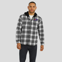 Buffalo Bills NFL x Darius Rucker Collection Plaid Flannel Quilted Full-Snap Hooded Shacket - Black - Fanatics