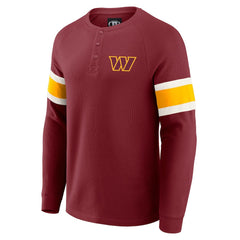 Washington Commanders Darius Rucker Collection Waffle-Knit Raglan Long Sleeve Henley T-Shirt - Burgundy - Fanatics