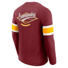 Washington Commanders Darius Rucker Collection Waffle-Knit Raglan Long Sleeve Henley T-Shirt - Burgundy - Fanatics