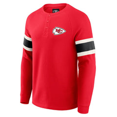 Kansas City Chiefs Darius Rucker Collection Waffle-Knit Raglan Long Sleeve Henley T-Shirt - Red - Fanatics