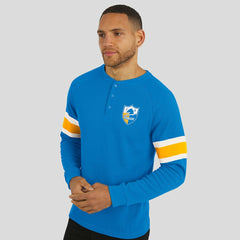 Los Angeles Chargers Darius Rucker Collection Waffle-Knit Raglan Long Sleeve Henley T-Shirt - Powder Blue - Fanatics