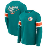 Miami Dolphins Darius Rucker Collection Waffle-Knit Raglan Long Sleeve Henley T-Shirt - Aqua - Fanatics