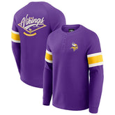 Minnesota Vikings Darius Rucker Collection Waffle-Knit Raglan Long Sleeve Henley T-Shirt - Purple - Fanatics