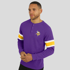 Minnesota Vikings Darius Rucker Collection Waffle-Knit Raglan Long Sleeve Henley T-Shirt - Purple - Fanatics