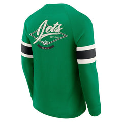 New York Jets Darius Rucker Collection Waffle-Knit Raglan Long Sleeve Henley T-Shirt - Kelly Green - Fanatics