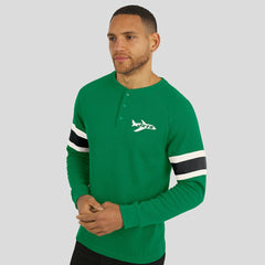 New York Jets Darius Rucker Collection Waffle-Knit Raglan Long Sleeve Henley T-Shirt - Kelly Green - Fanatics