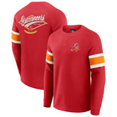 Tampa Bay Buccaneers Darius Rucker Collection Waffle-Knit Raglan Long Sleeve Henley T-Shirt - Red - Fanatics