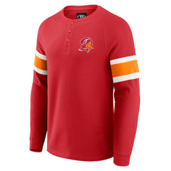 Tampa Bay Buccaneers Darius Rucker Collection Waffle-Knit Raglan Long Sleeve Henley T-Shirt - Red - Fanatics