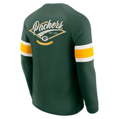 Green Bay Packers Darius Rucker Collection Waffle-Knit Raglan Long Sleeve Henley T-Shirt - Green - Fanatics