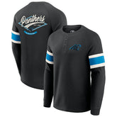 Carolina Panthers Darius Rucker Collection Waffle-Knit Raglan Long Sleeve Henley T-Shirt - Black - Fanatics