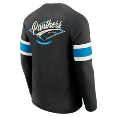 Carolina Panthers Darius Rucker Collection Waffle-Knit Raglan Long Sleeve Henley T-Shirt - Black - Fanatics