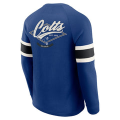 Indianapolis Colts Darius Rucker Collection Waffle-Knit Raglan Long Sleeve Henley T-Shirt - Royal - Fanatics