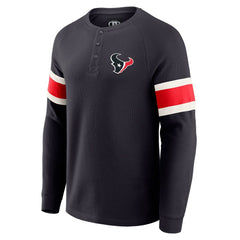 Houston Texans Darius Rucker Collection Waffle-Knit Raglan Long Sleeve Henley T-Shirt - Navy - Fanatics