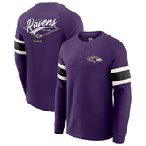 Baltimore Ravens Darius Rucker Collection Waffle-Knit Raglan Long Sleeve Henley T-Shirt - Purple - Fanatics