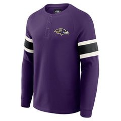 Baltimore Ravens Darius Rucker Collection Waffle-Knit Raglan Long Sleeve Henley T-Shirt - Purple - Fanatics