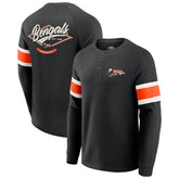 Cincinnati Bengals Darius Rucker Collection Waffle-Knit Raglan Long Sleeve Henley T-Shirt - Black - Fanatics