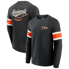 Cincinnati Bengals Darius Rucker Collection Waffle-Knit Raglan Long Sleeve Henley T-Shirt - Black - Fanatics