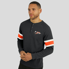Cincinnati Bengals Darius Rucker Collection Waffle-Knit Raglan Long Sleeve Henley T-Shirt - Black - Fanatics